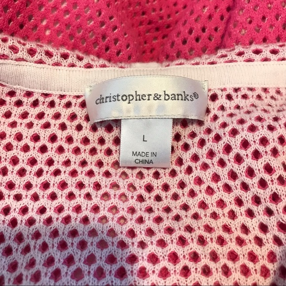 Christopher & Banks Open Knit Hoodie Sweatshirt L - Picture 6 of 9